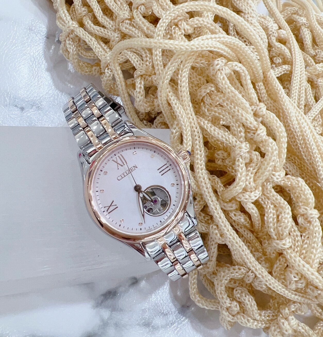 【CITIZEN 星辰】優雅鏤空機械腕錶 PR1044-87X 28.5mm 現代鐘錶