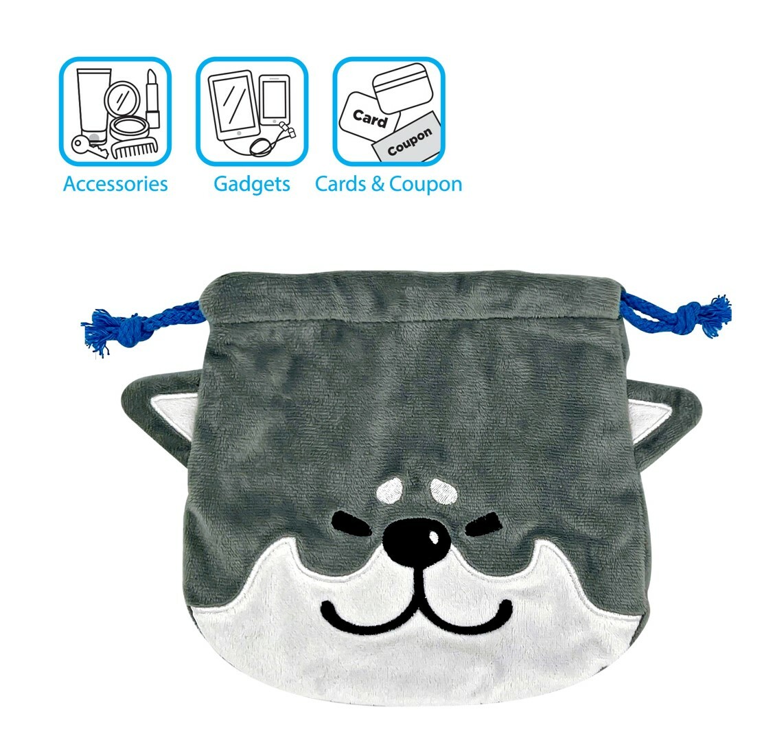 柴犬多用毛絨索繩袋