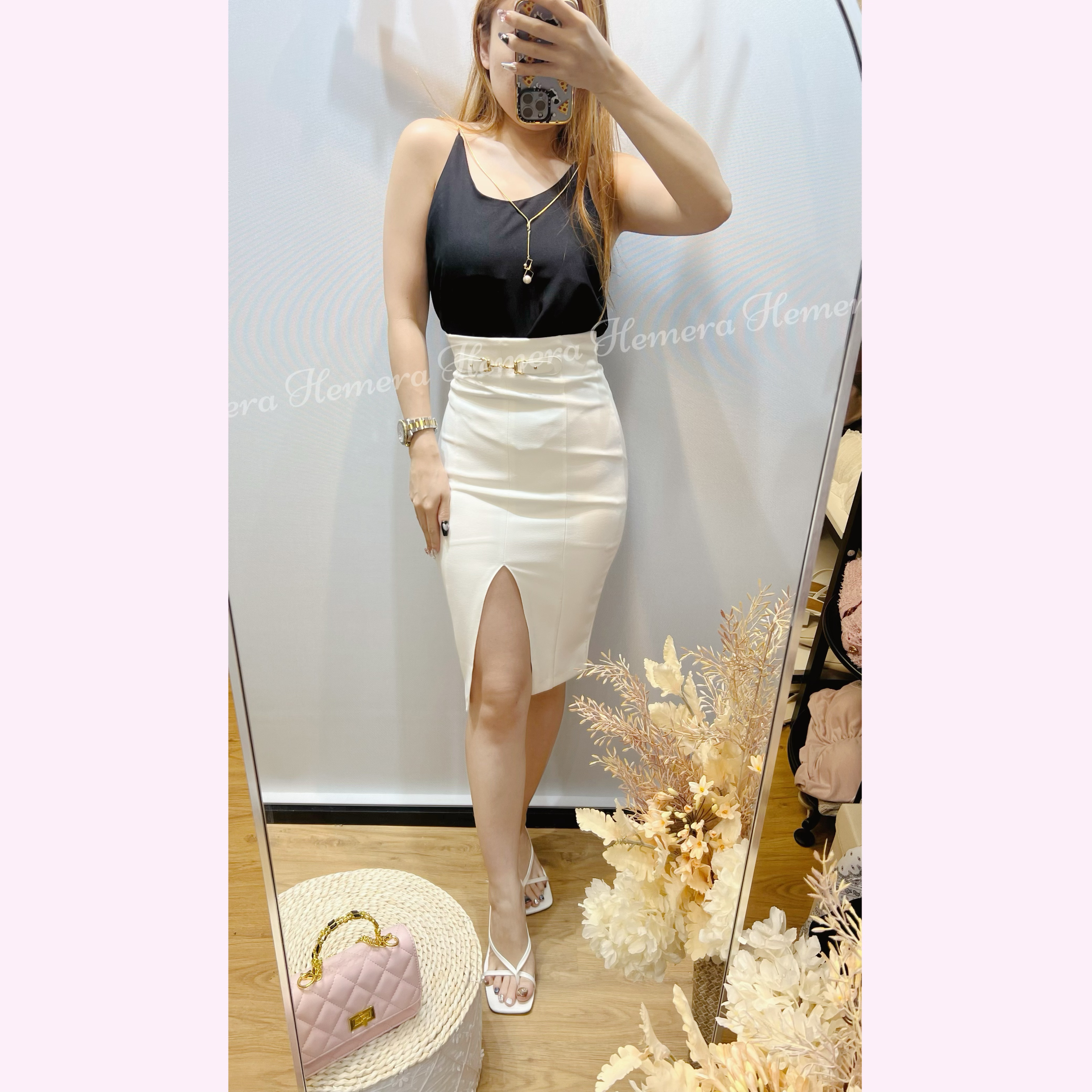 粉寵:TP23S0710 金鏈V領雪紡吊帶