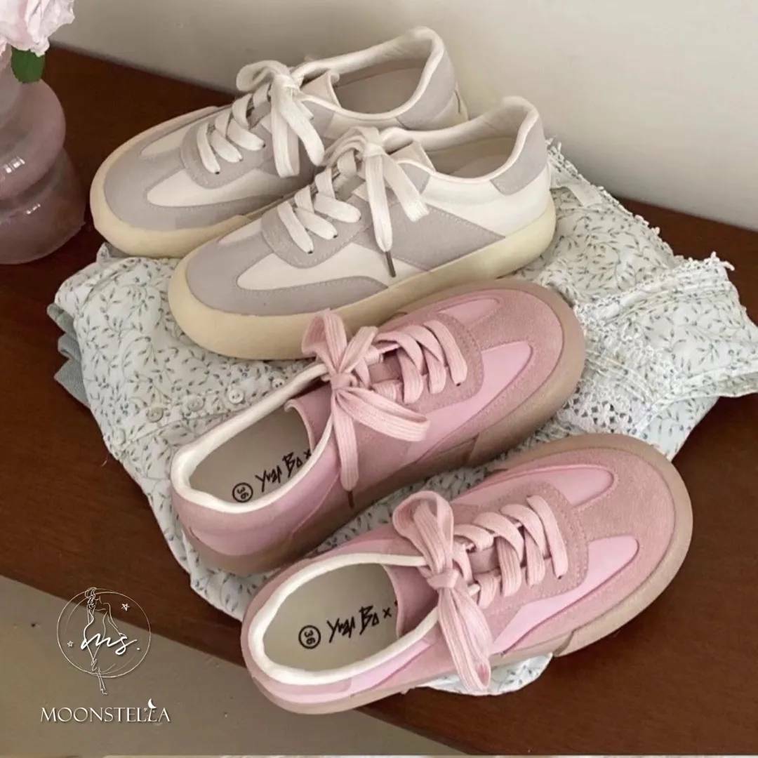 馬卡龍麂皮休閒鞋