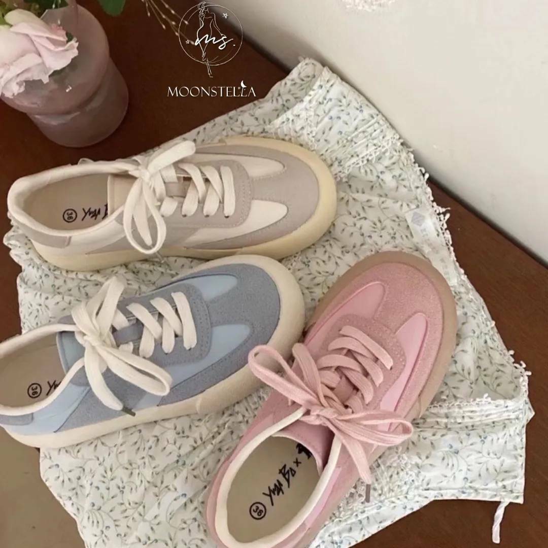 馬卡龍麂皮休閒鞋