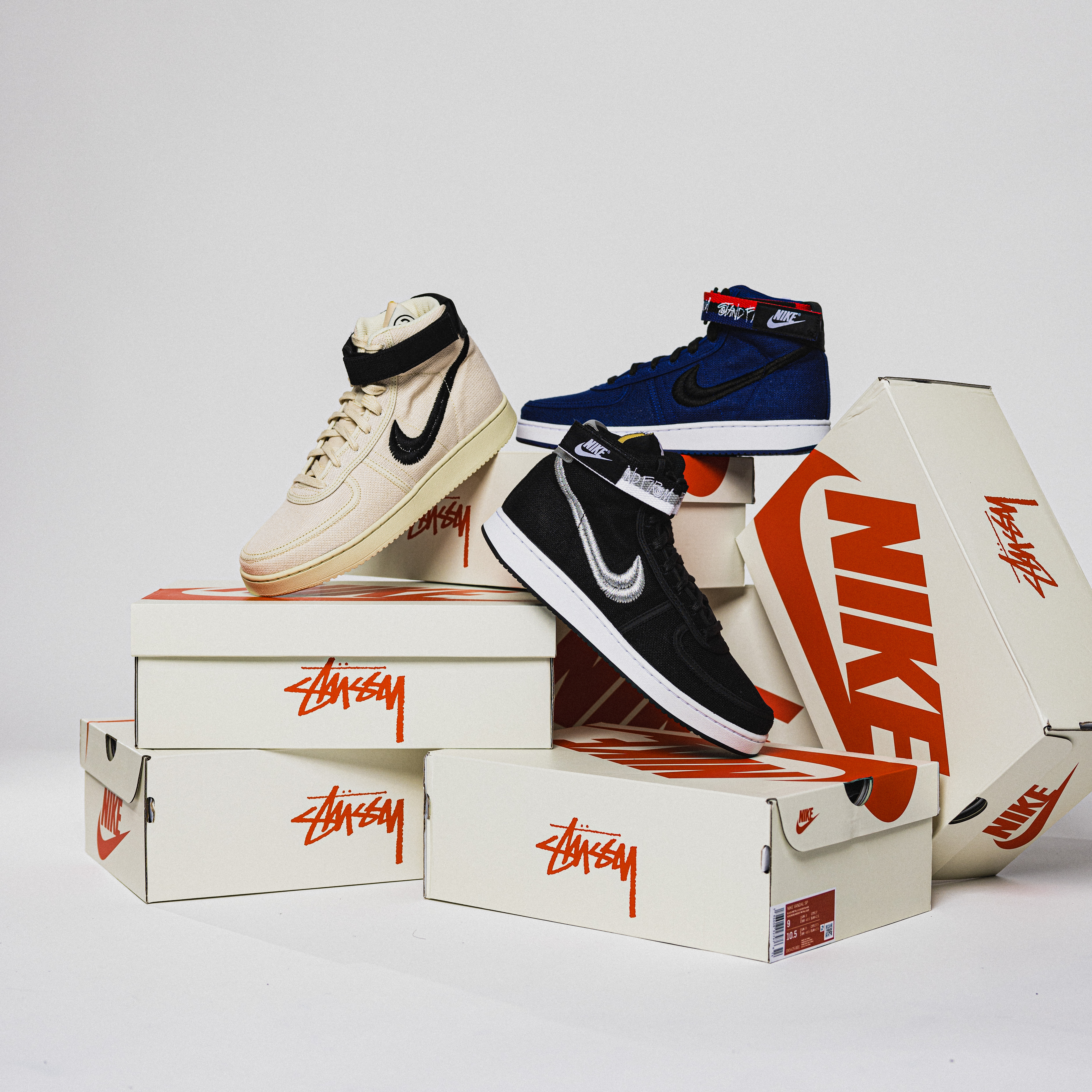 STUSSY X NIKE VANDAL SP 高筒-DX5425 黑銀001 沙色200 深藍400