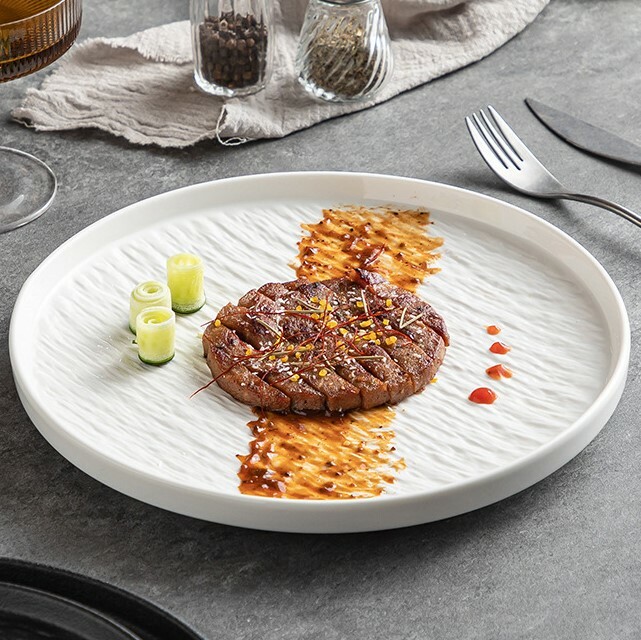 《2683》高級石紋陶瓷西餐甜點盤