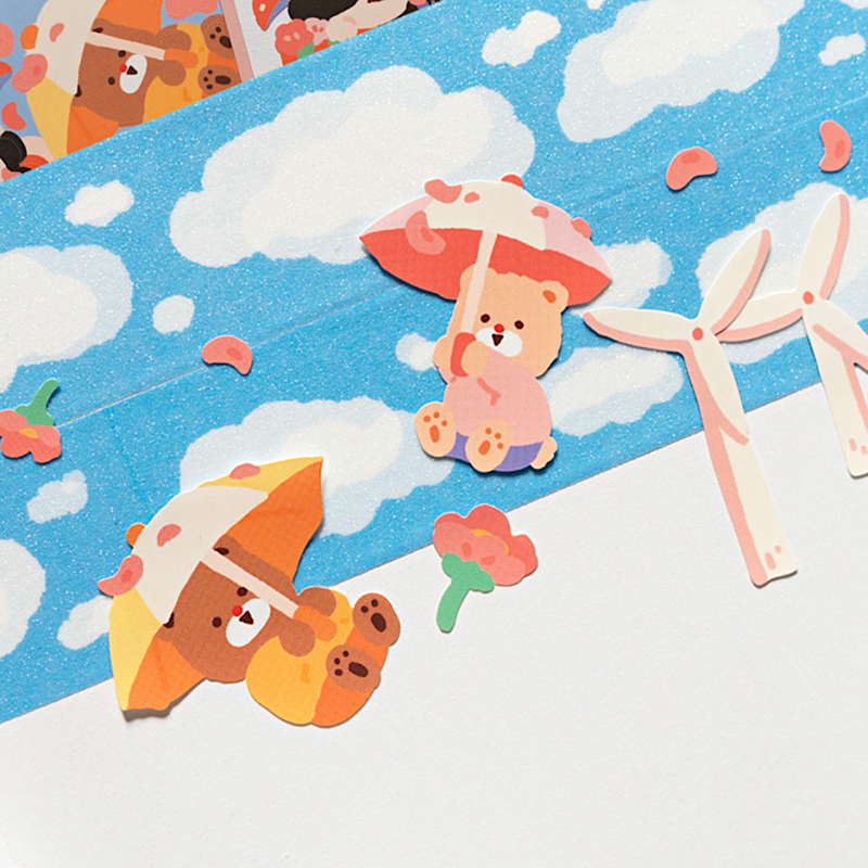 Khakiz Sticker－Cloud Flower (Korean Stationery Brand)