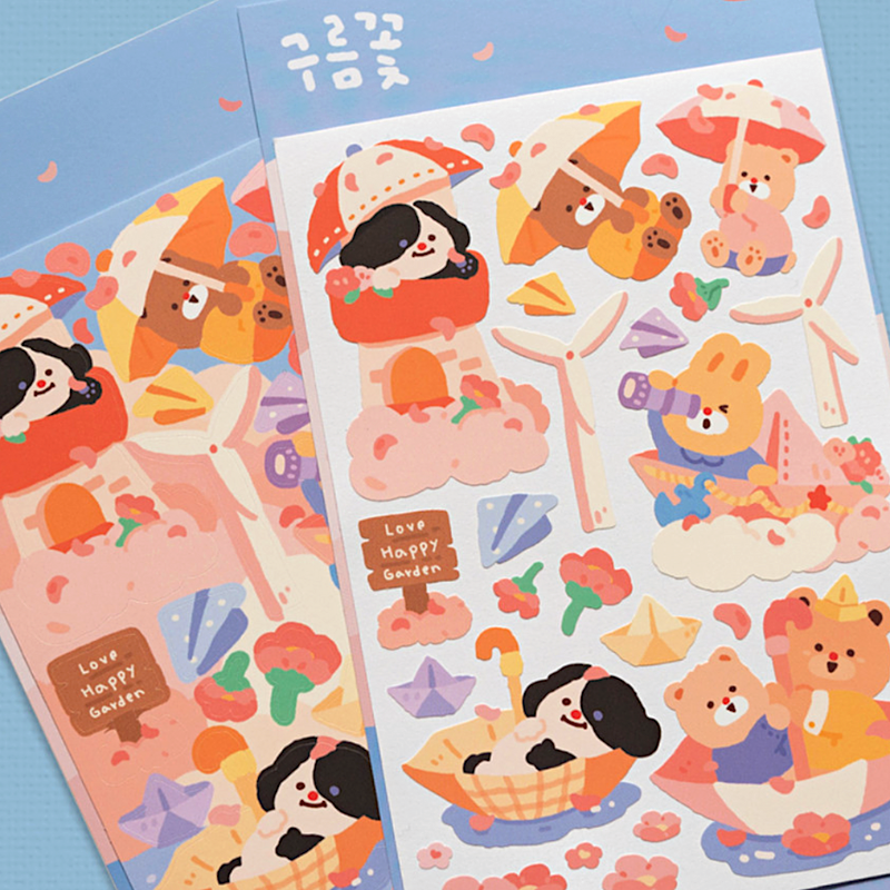 Khakiz Sticker－Cloud Flower (Korean Stationery Brand)