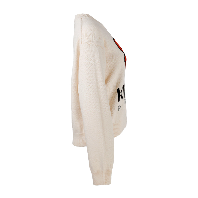 KENZO Logo 嵌花米黄色針織毛衣 FD52PU3803LD02 -T