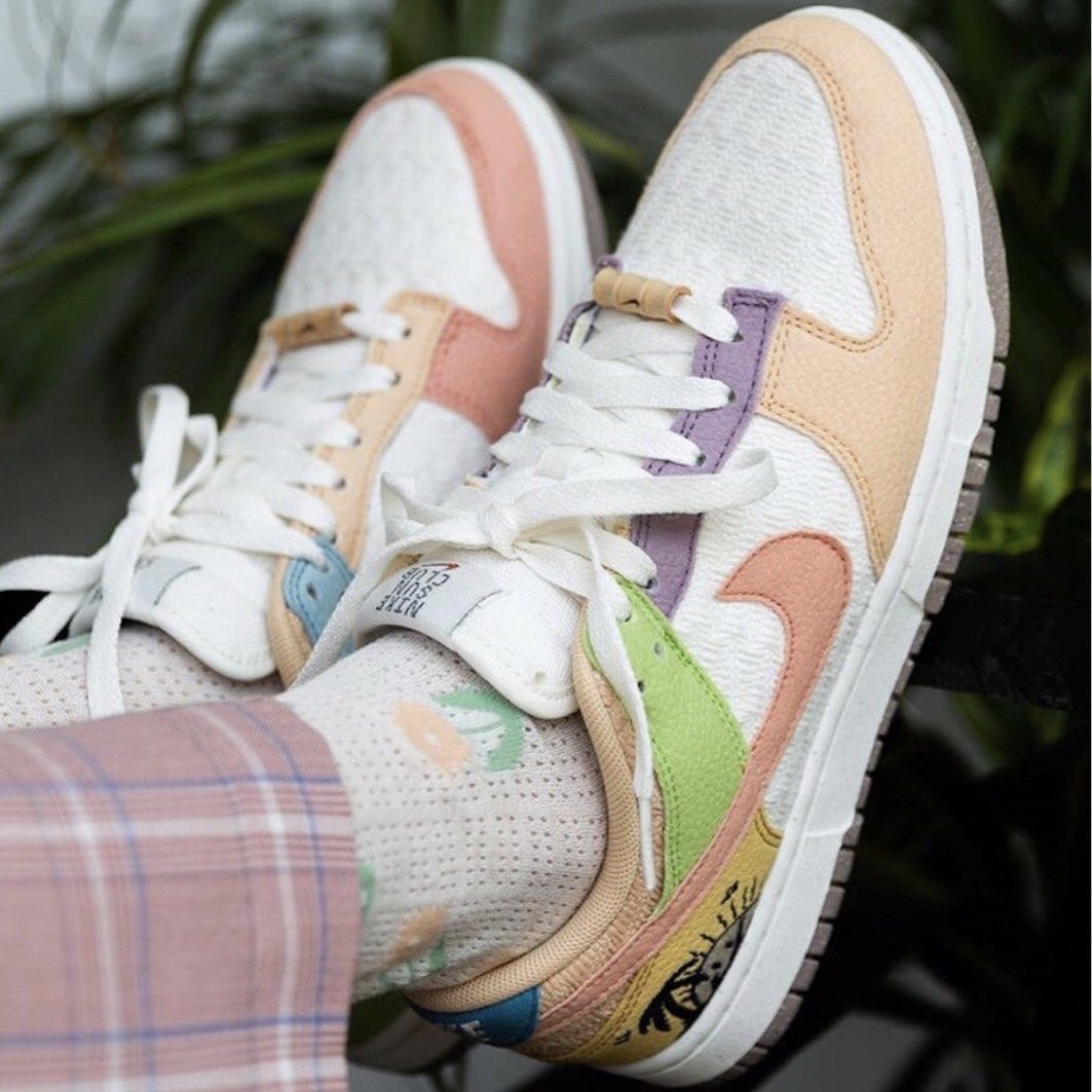 Nike Dunk Low Sun Club 糖果色系 彩色拼接 沙灘椰子樹 環保材質女鞋DQ0265-100