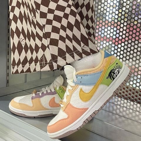 Nike Dunk Low Sun Club 糖果色系 彩色拼接 沙灘椰子樹 環保材質女鞋DQ0265-100