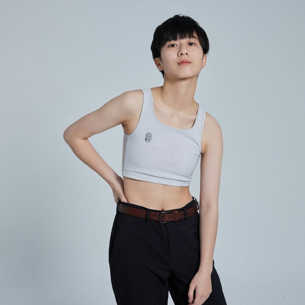 Warrior束胸-Cool Chill全網輕量-黏貼款-淺灰色