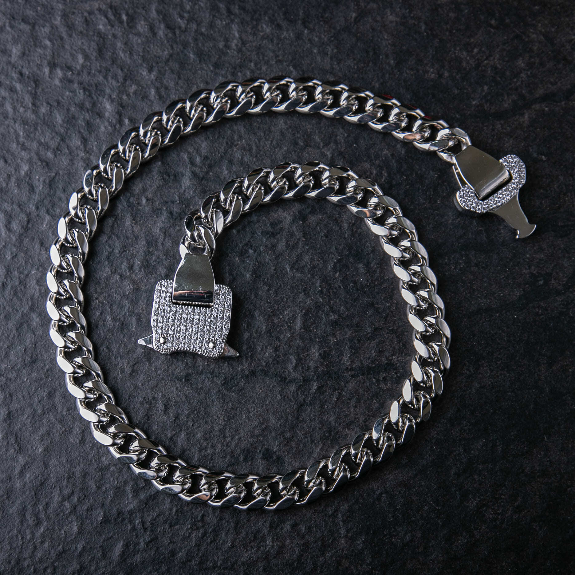 12mm登山扣光面古巴鍊