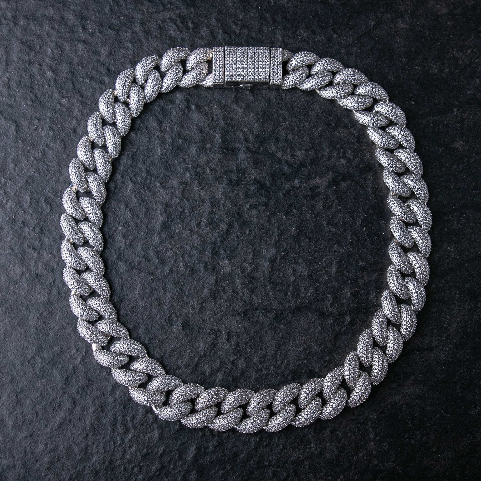 18mm滿鑲五排鑽泡泡古巴鍊