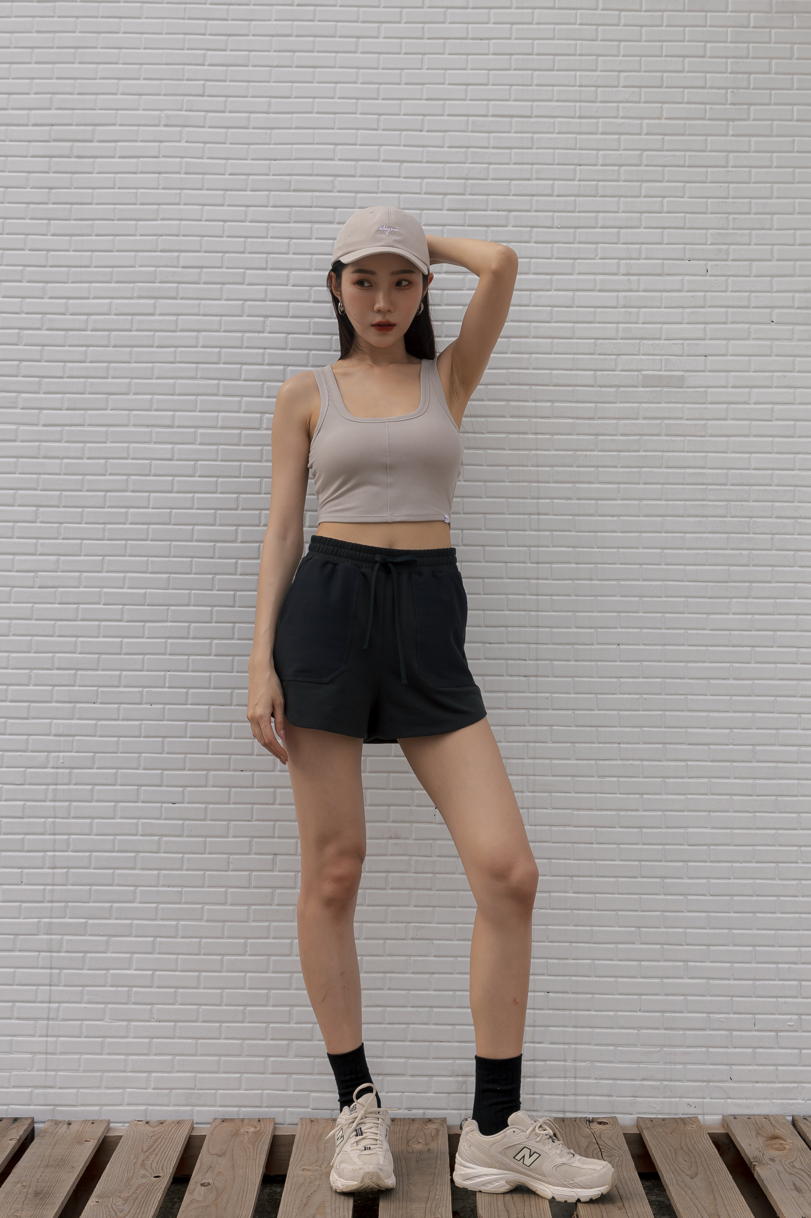 舒適A-line小短褲- 黑