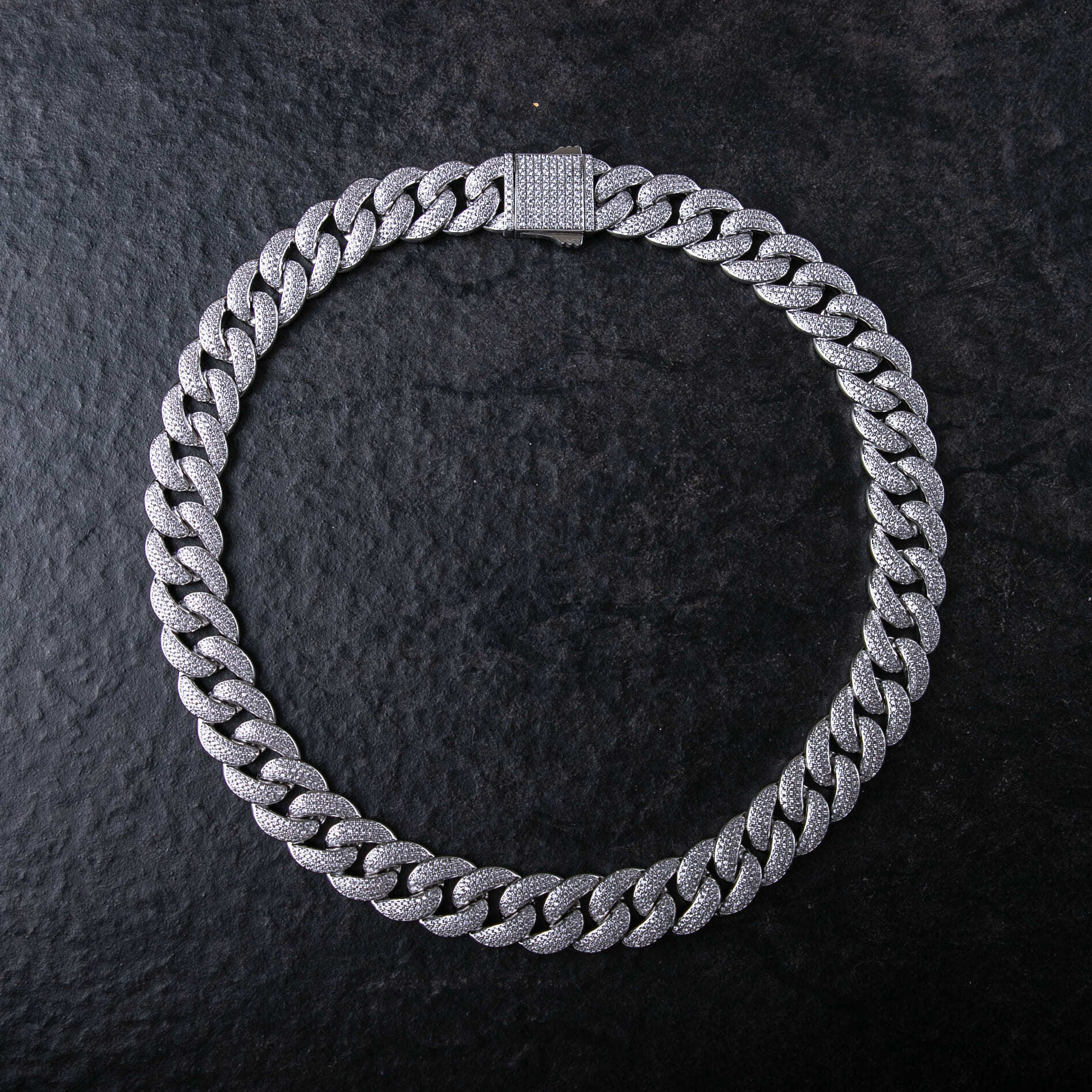 18mm滿鑲彈簧扣邁阿密古巴鍊