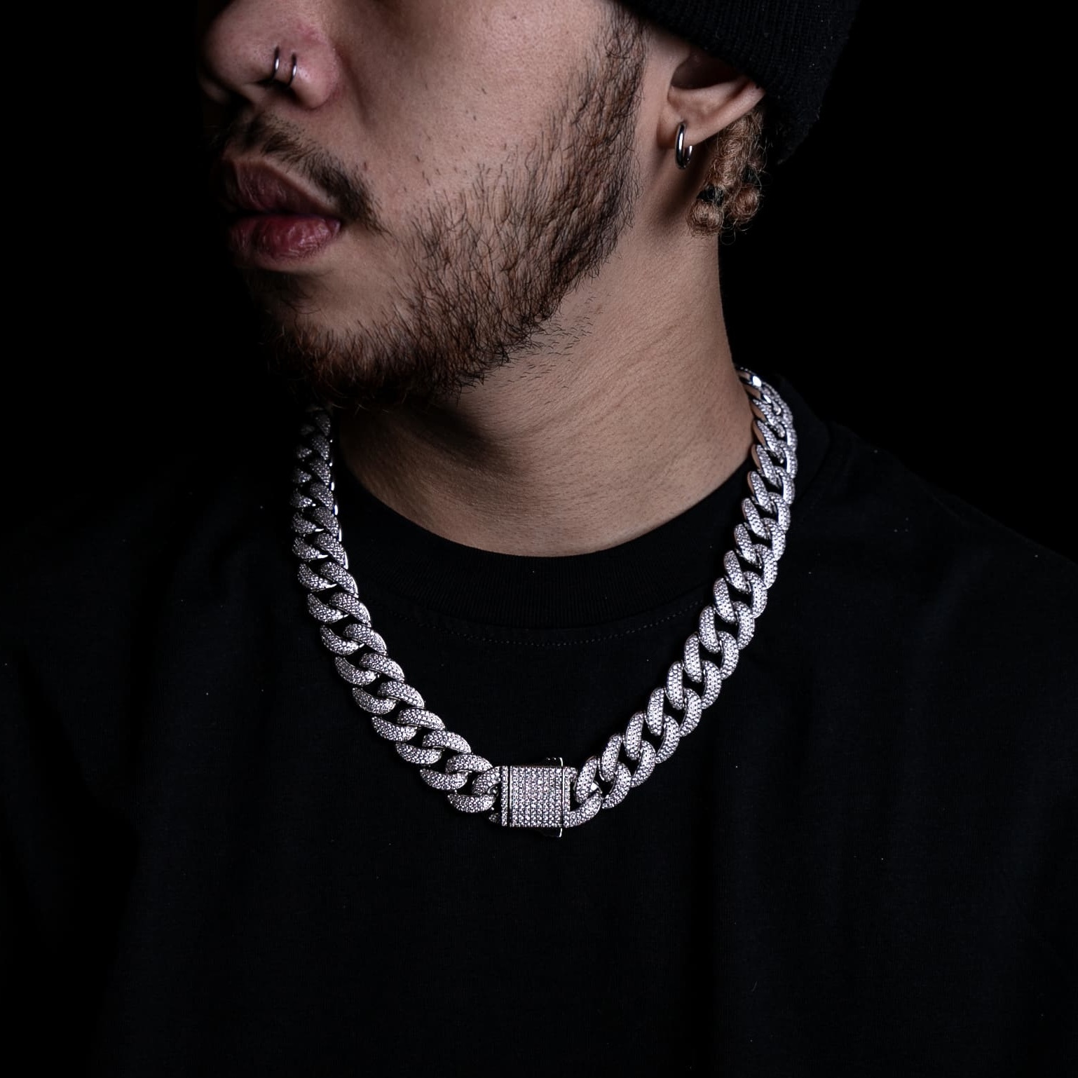 18mm滿鑲彈簧扣邁阿密古巴鍊