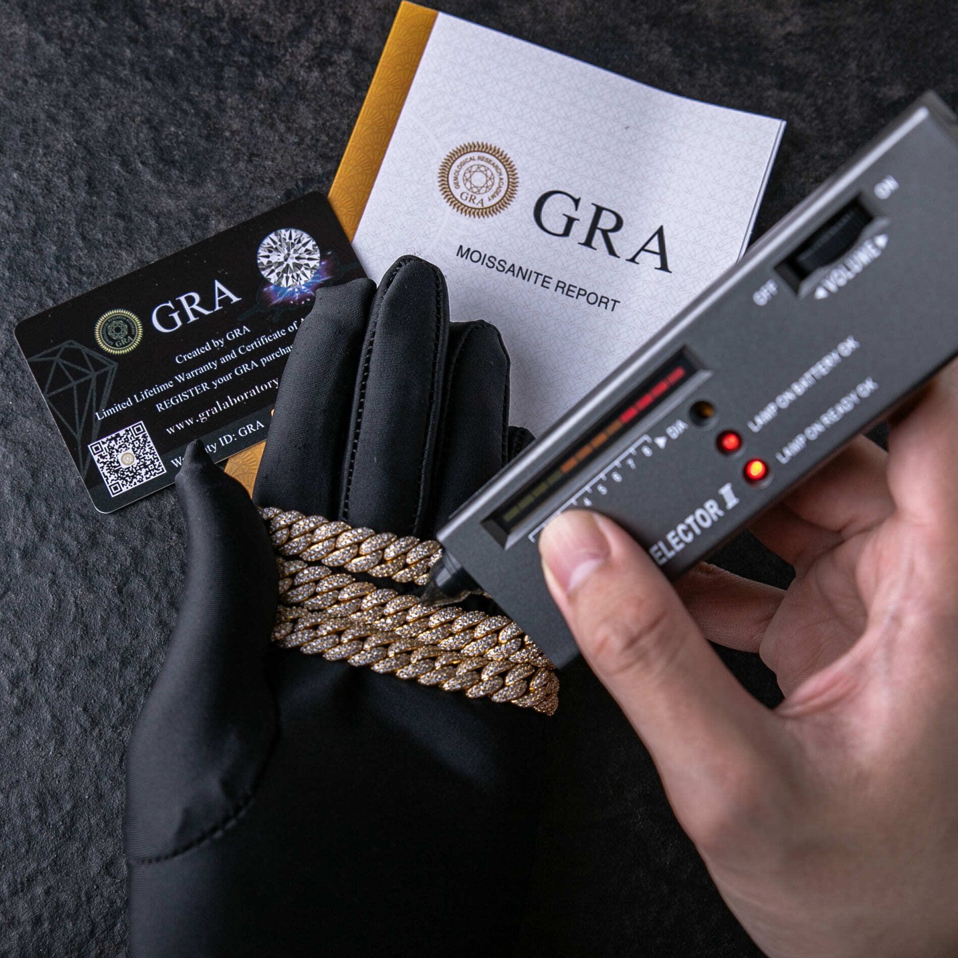 925純銀莫桑石10mm滿鑲邁阿密古巴項鍊