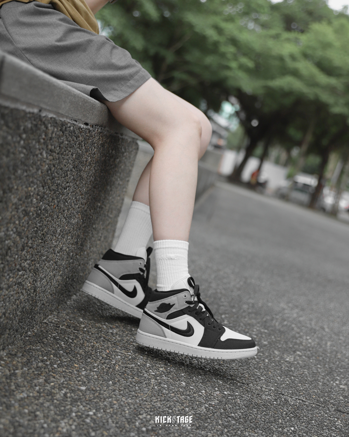 AIR JORDAN 1 MID CANVAS BLACK 黑白灰帆布影子中筒休閒鞋DV0427-100