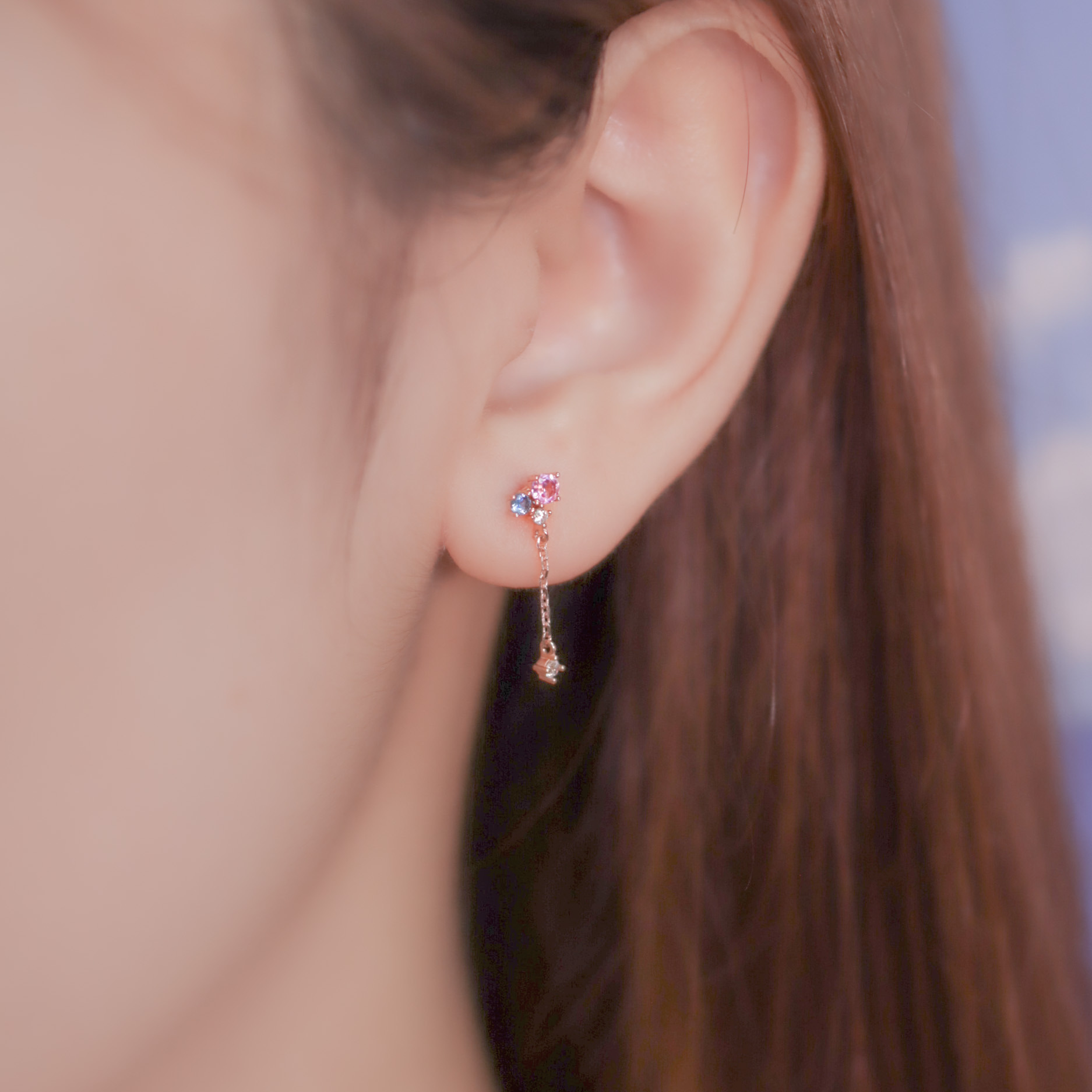 | 925純銀・ 厚鍍玫瑰金 | 下一站甜蜜耳環 | EA0649 |