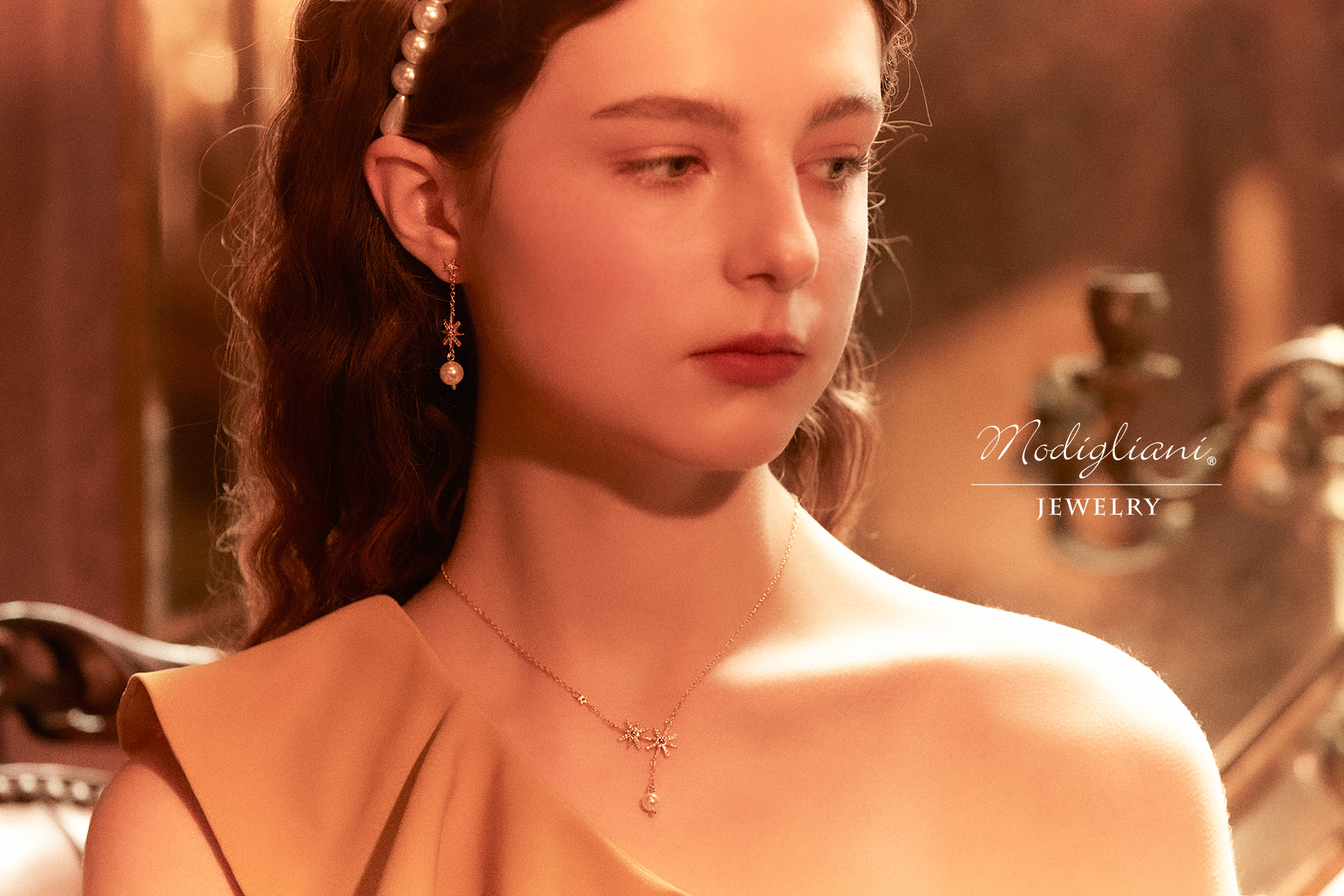 黃銅飾品,黃銅,氣質,星星,項鍊,施華洛世奇水晶珍珠,18K金,星芒,珍珠,鋯石