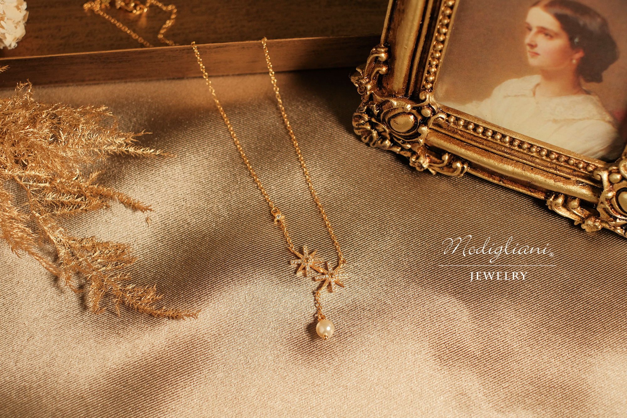 黃銅飾品,黃銅,氣質,星星,項鍊,施華洛世奇水晶珍珠,18K金,星芒,珍珠,鋯石