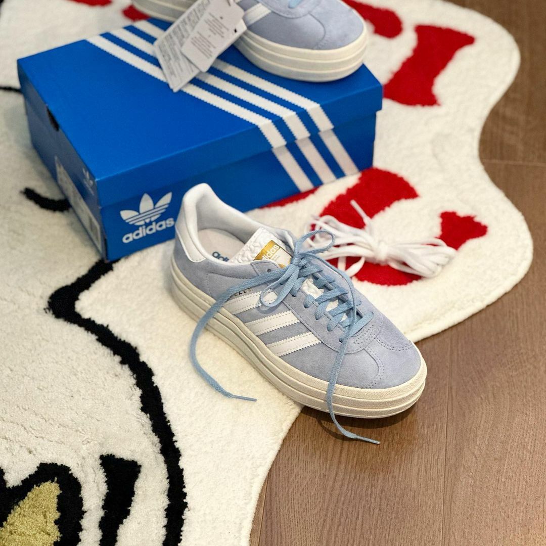 Adidas Originals Gazelle Bold Lisa同款 寶寶藍 水藍 白色 結構 厚底 增高 ID6991