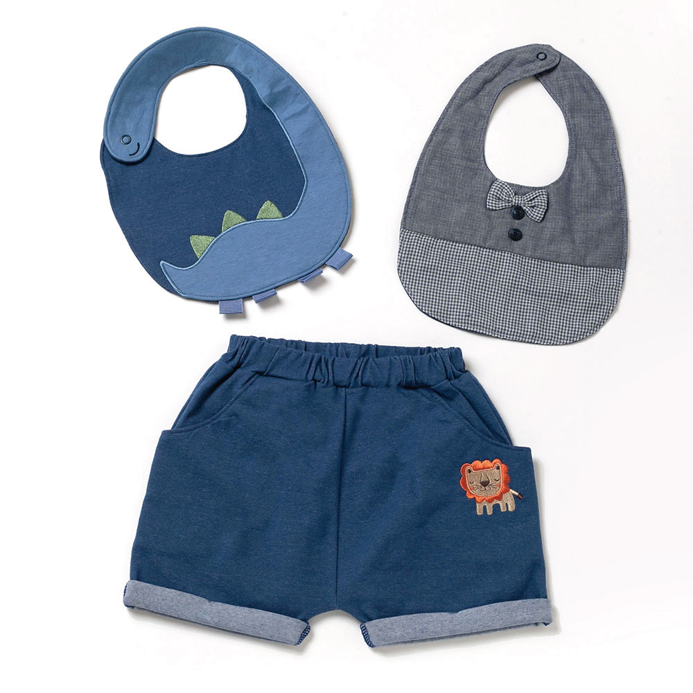 PIPPY小恐龍圍兜與小紳士圍兜褲裝3件組配件禮盒