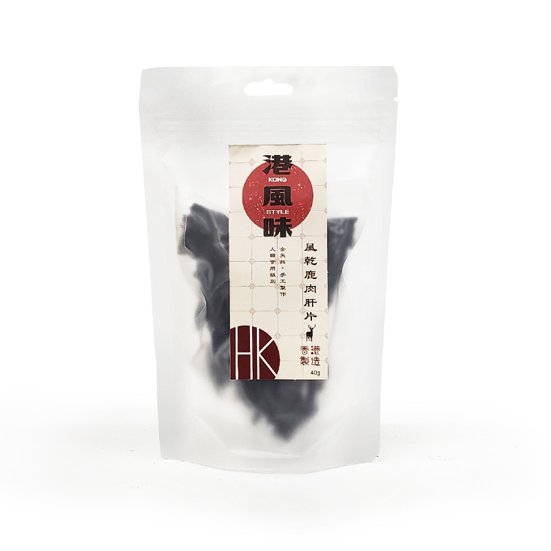 [任選$120/4件][香港製造]港風味Kong Style -風乾鹿肝片 40g (貓狗合用)