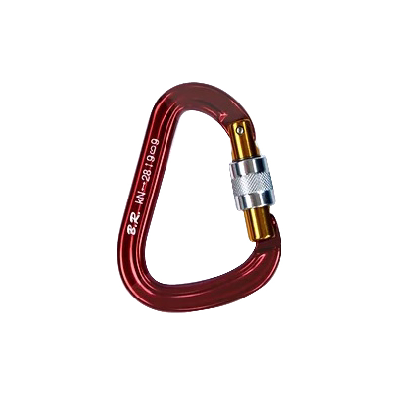 輕量化大D型保險鋁合金鉤環28KN (D型鉤環) 顏色隨機僅供參考 79BDK016