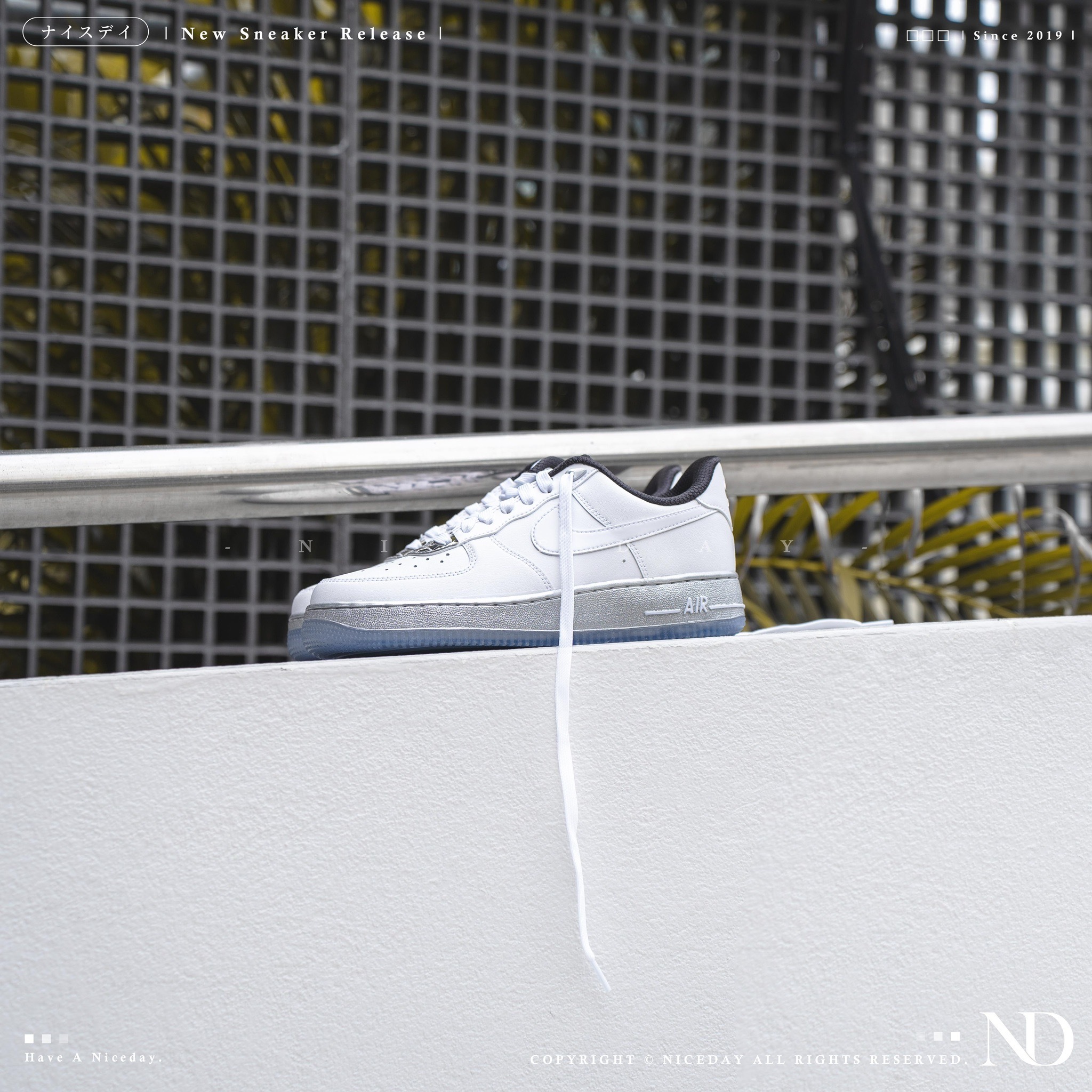 NICEDAY 代購 Nike Air Force 1 白銀鐳射 白 銀 黑 男女尺寸 DX6764-100