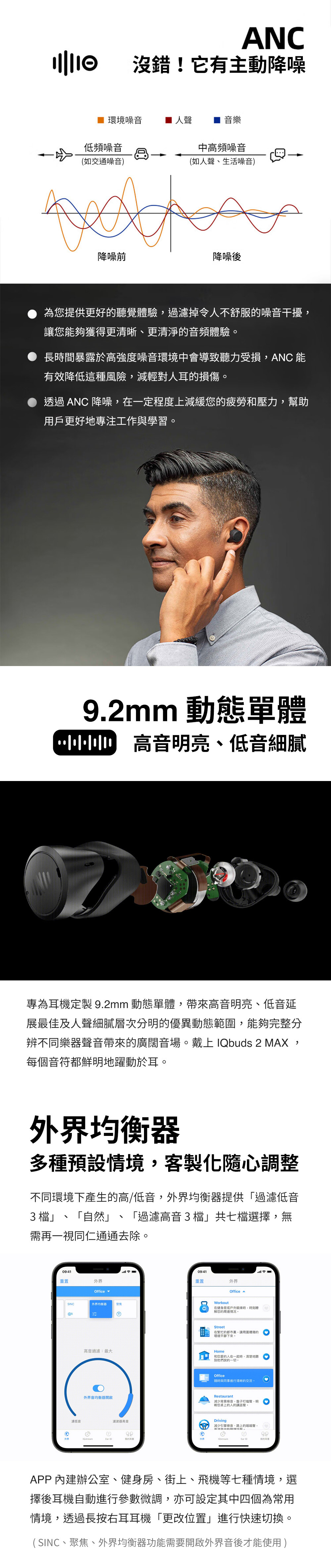 Nuheara IQbuds 2 MAX 降噪輔聽器藍牙耳機｜屢獲殊榮的個性化主動降噪