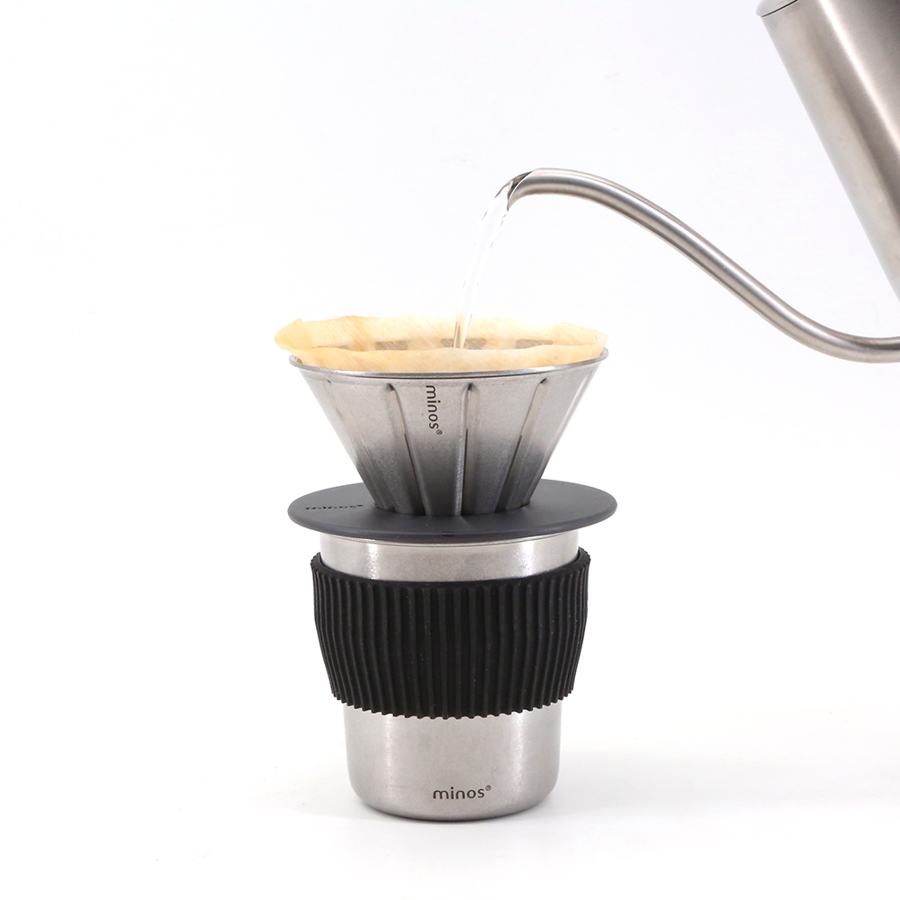 minos 不鏽鋼濾杯 2-4人份（304不鏽鋼／分離式底座／露營攜帶）