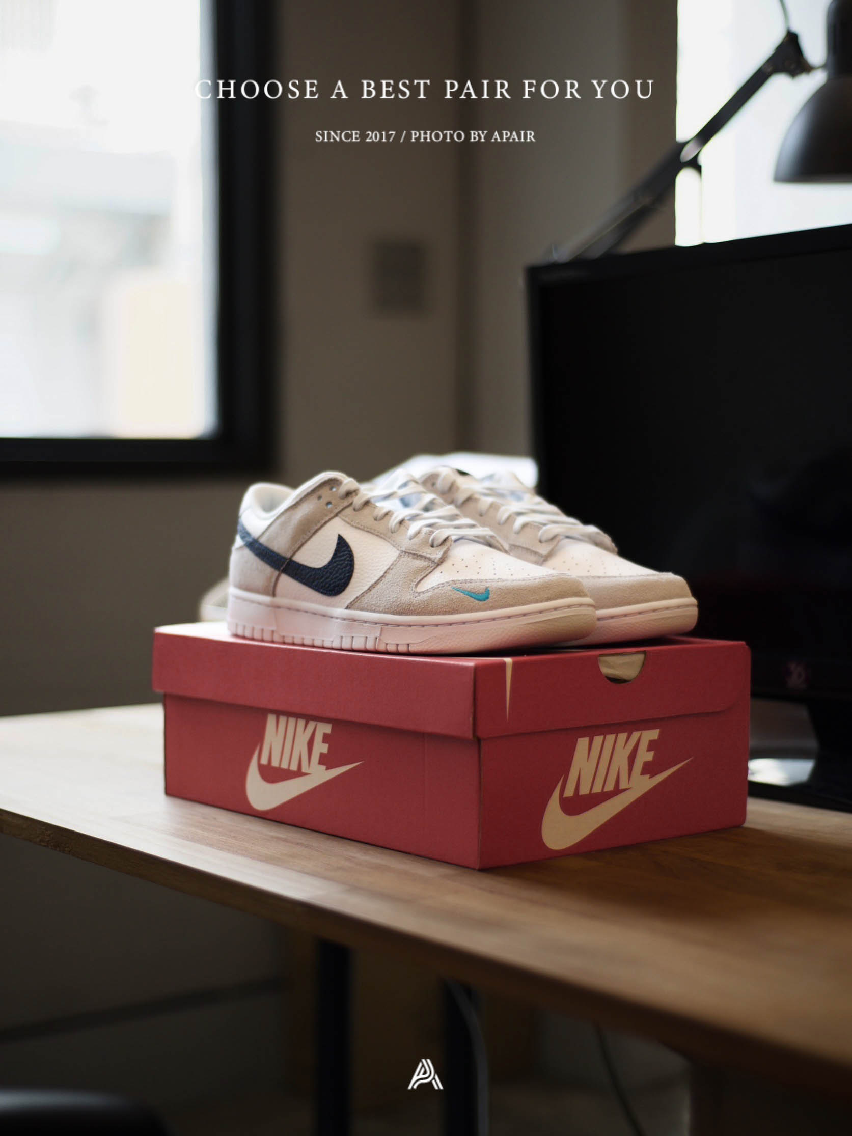 【APAIR】預購 Nike Dunk Low "White Grey Navy Aqua Mini Swoosh" 灰白黑 迷你小勾 FJ4227-001