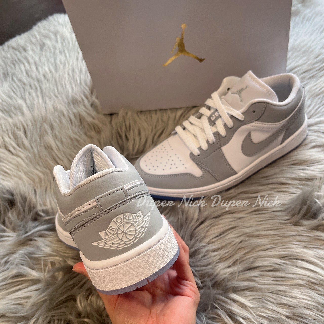 NIKE Air Jordan 1 Low W Wolf Grey White 小Dior 灰白