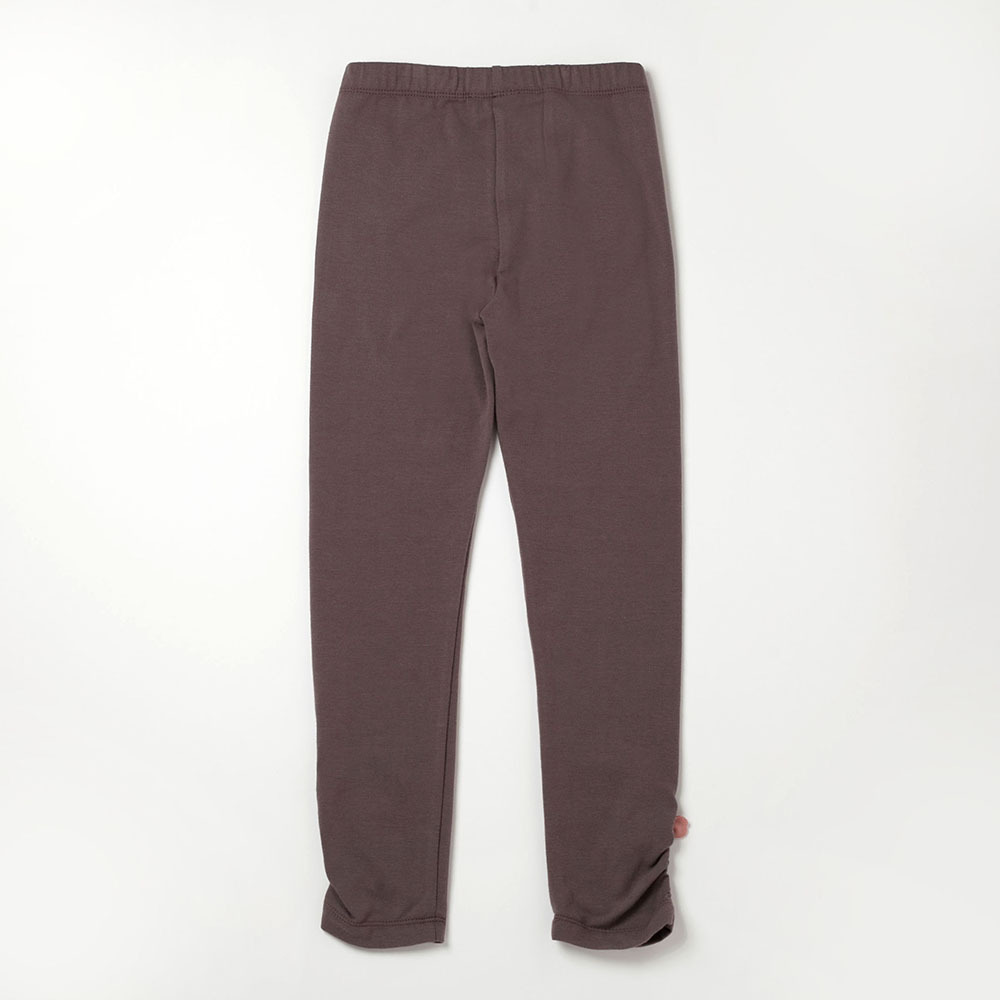 PIPPY 暖暖磨毛下擺蝴蝶結內搭長褲 棕