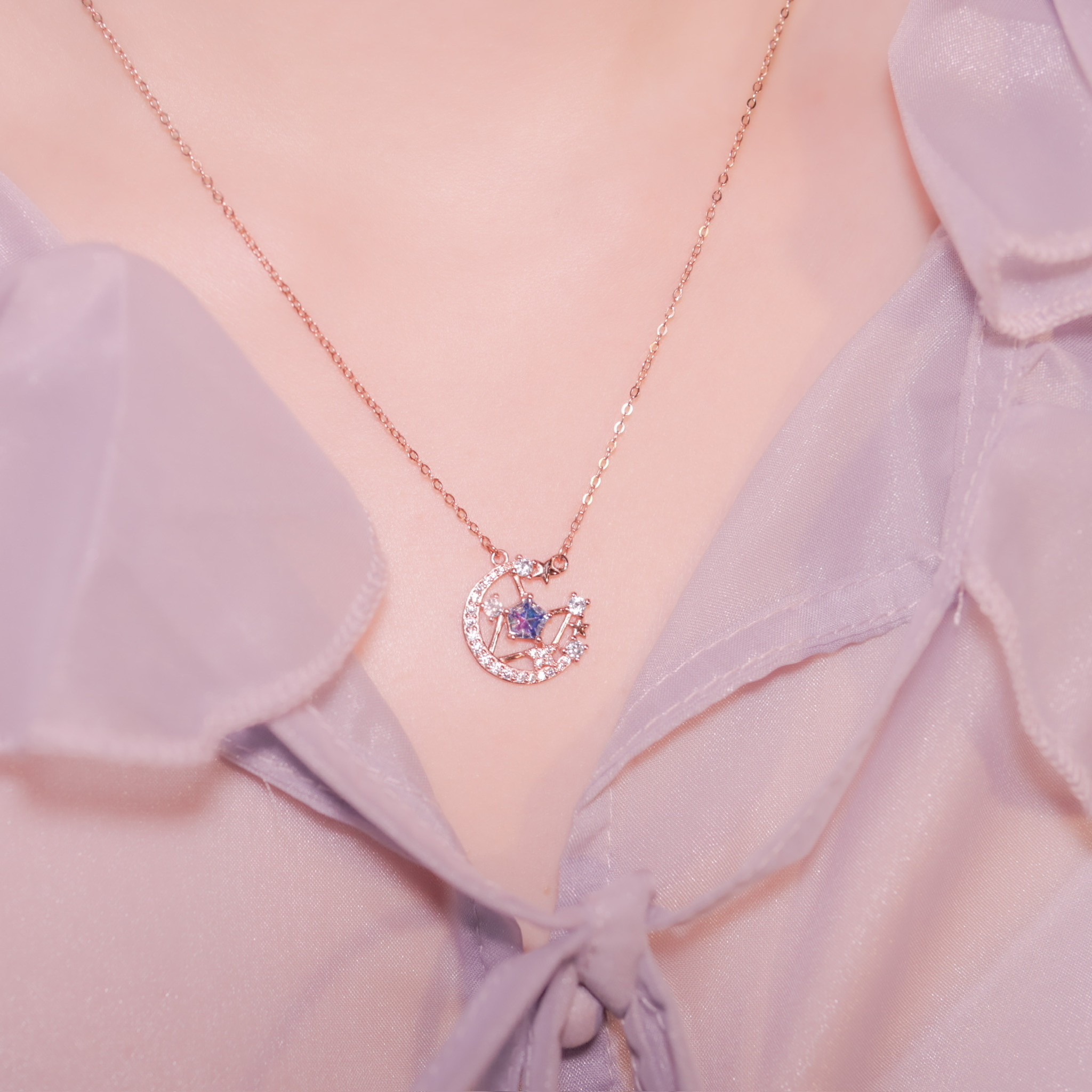 | 925純銀・白金| 星圖項鍊  (銀/玫瑰金) | NE0592 |