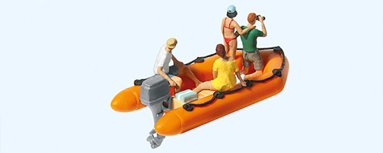 Preiser迷你小人 10764一家人在小艇上