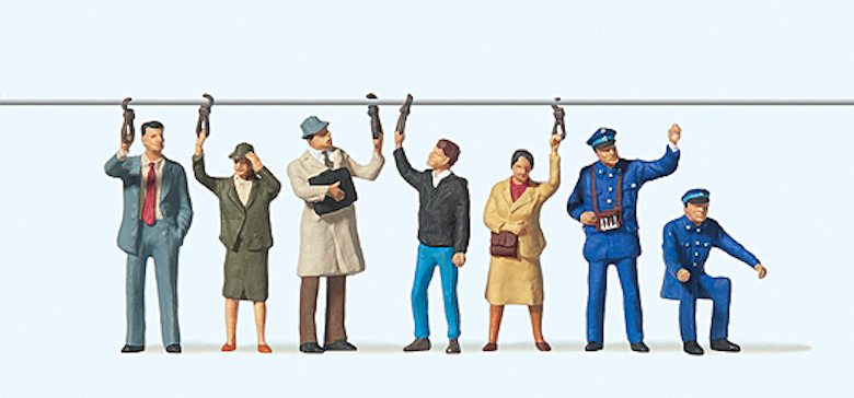 Preiser迷你小人 10405火車工作人員及乘客