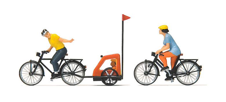 Preiser迷你小人 10636與家人自行車旅行