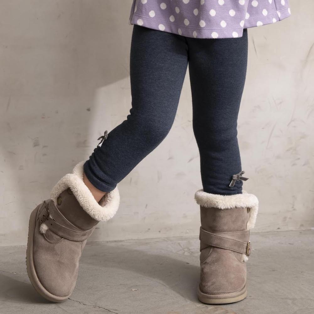 PIPPY百搭彈性棉下擺蝴蝶結內搭褲 麻灰