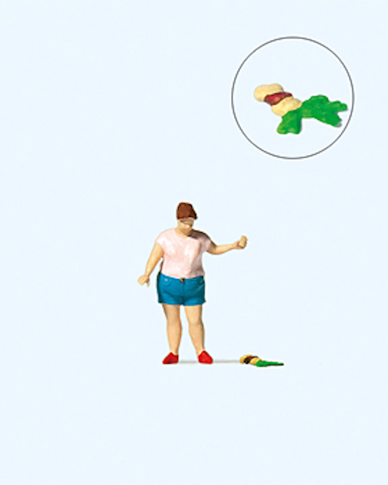 Preiser迷你小人 28232漢堡掉了的女人