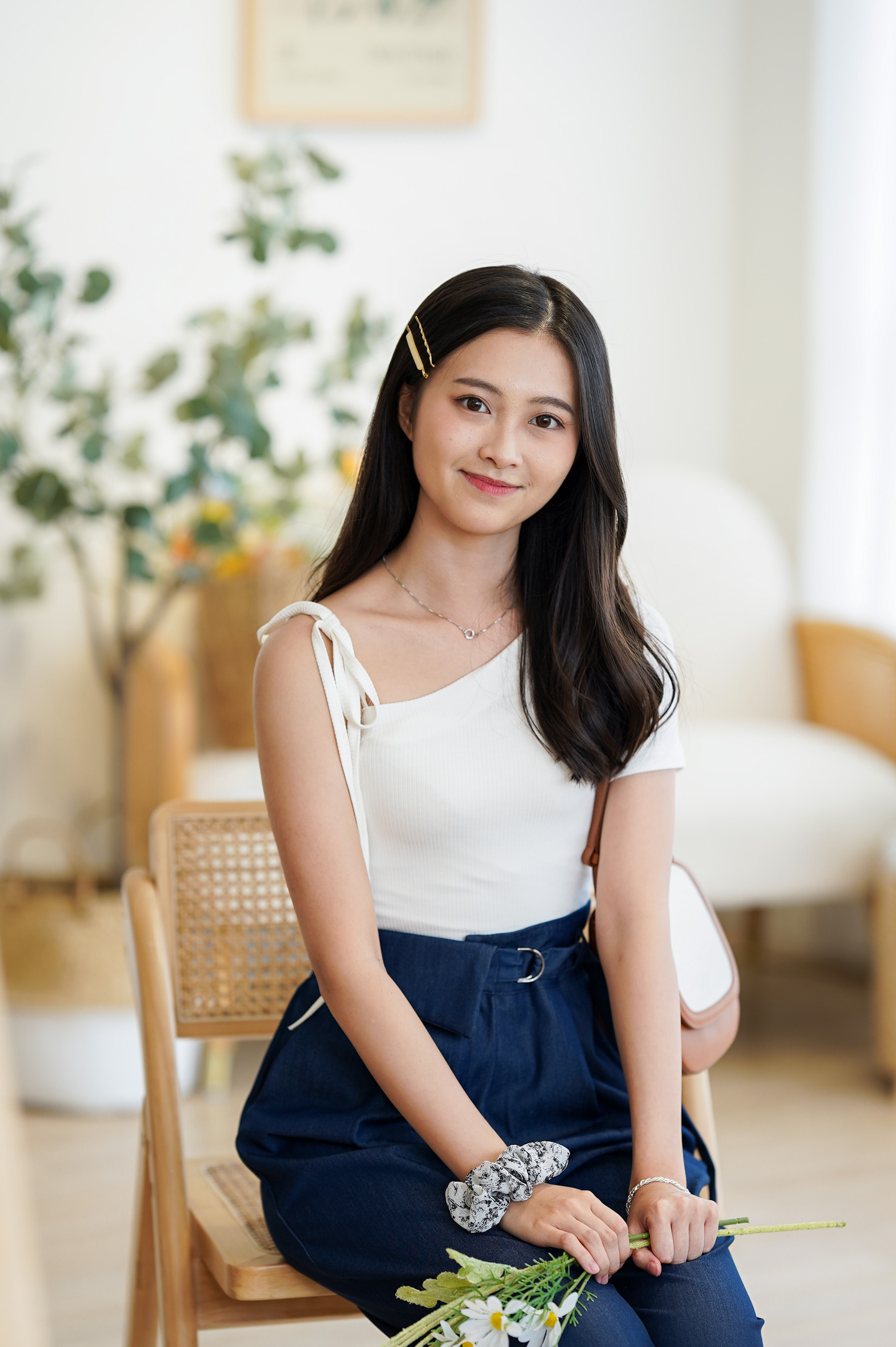 T707 Stretchy One Shoulder Top