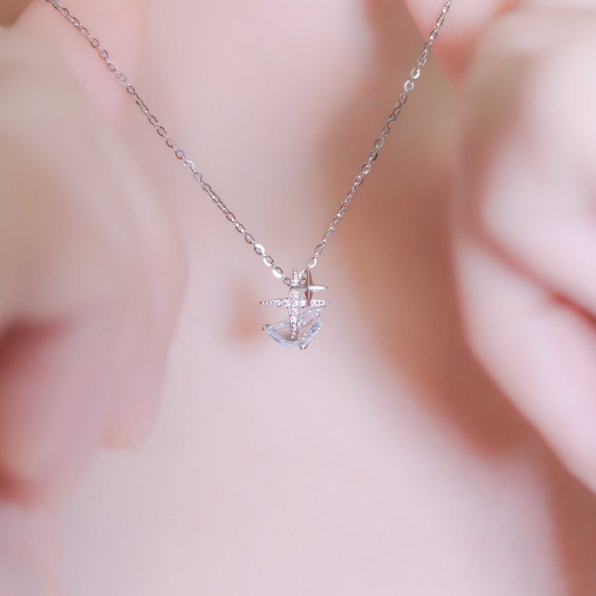 | 999足銀・白金・玫瑰金 | 星若浮夢項鍊  (銀/玫瑰金) | NE0889 |