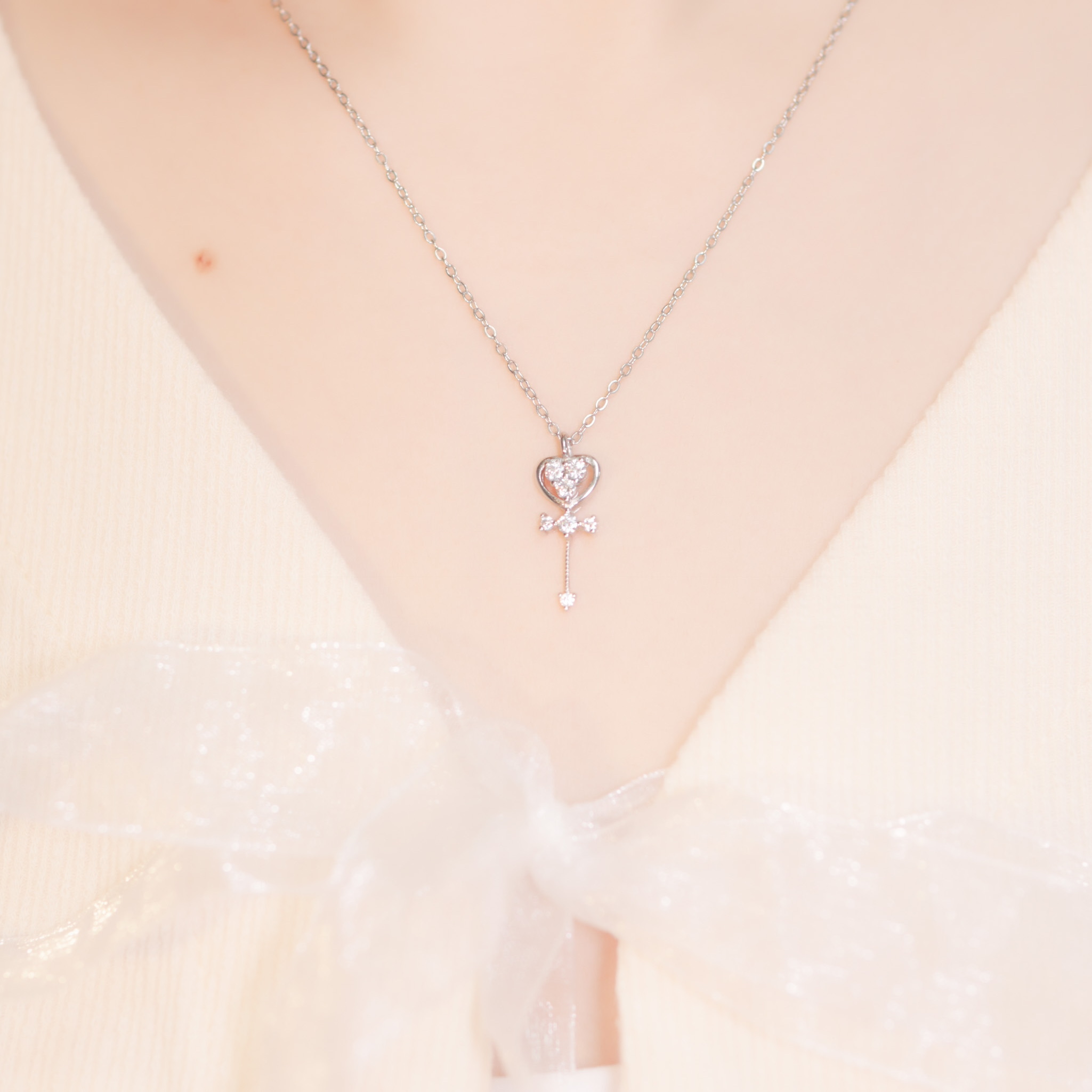 | 925純銀・白金・玫瑰金 | 嚮往之鑰匙項鍊  (銀/玫瑰金) | NE0903 |