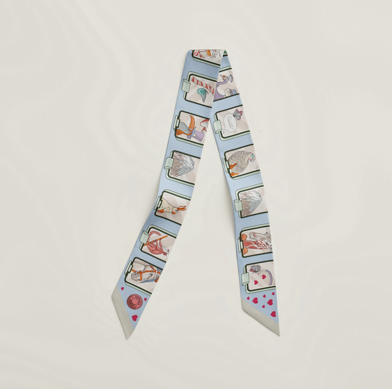 Hermes story twilly bleu pale 1380