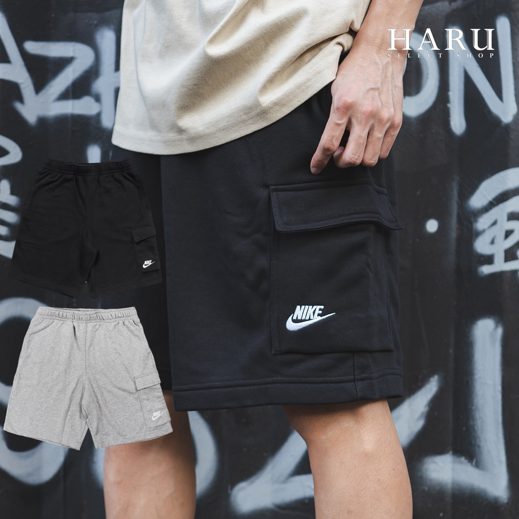 NIKE NSW 黑色 灰色 抽繩 棉短褲 大口袋 工裝褲  刺繡LOGO 男休閒短褲 DD7015-010-063