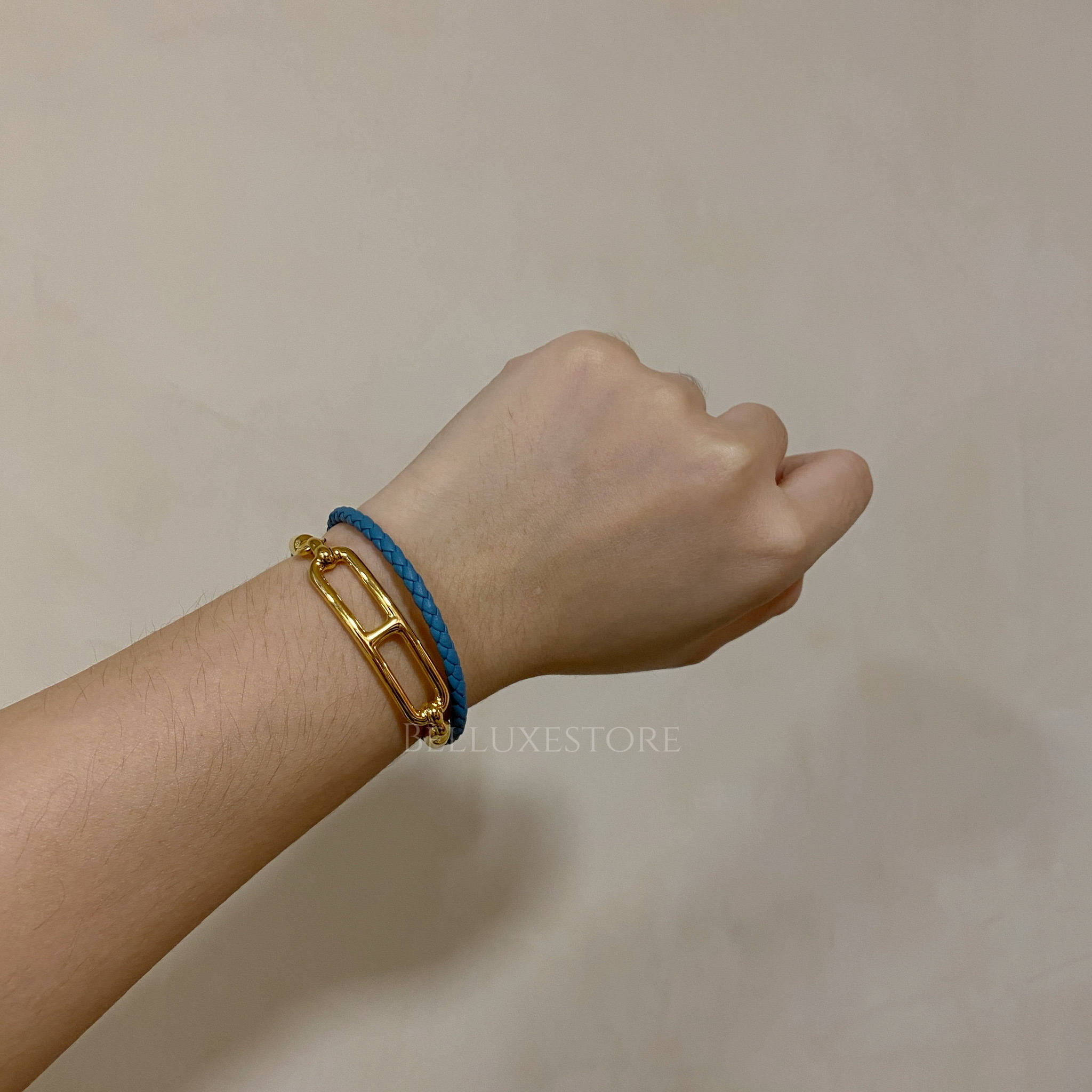 Hermes Roulis Bracelet in Bleu Brume and RGHW – Brands Lover