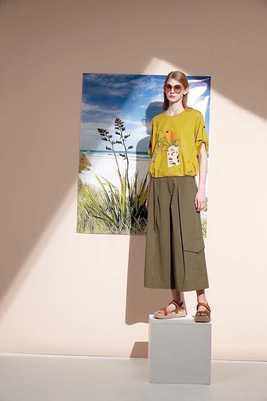 時尚短版創意印花五分造型袖個性棉T S6651