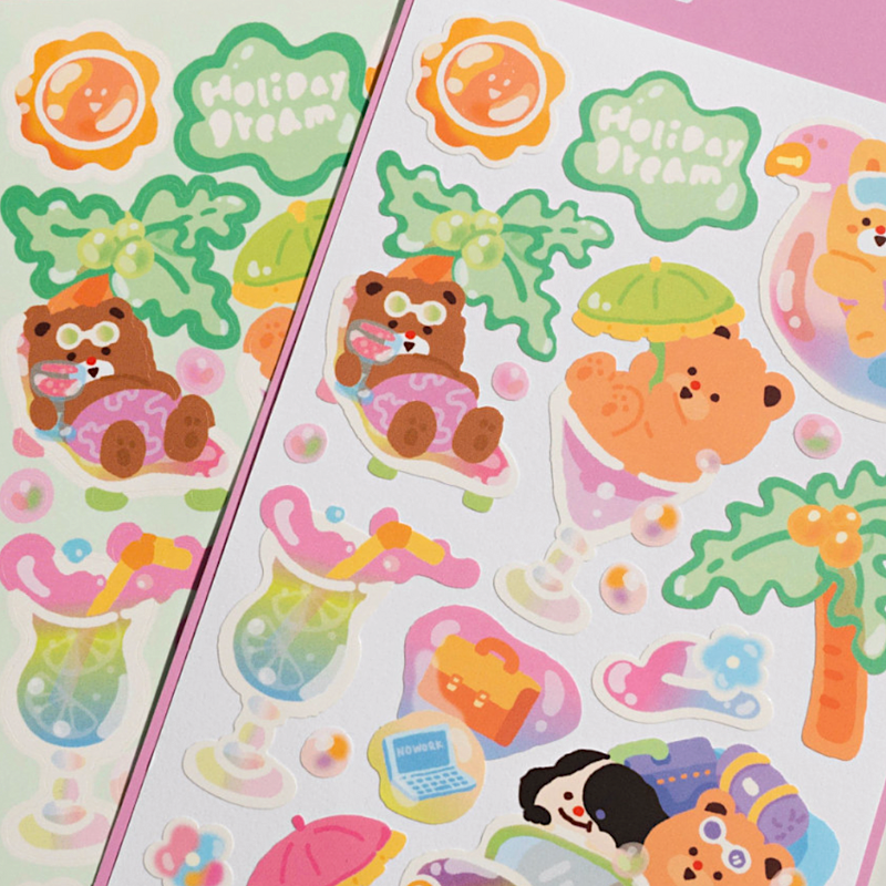 Khakiz Sticker－Holiday Dream (Korean Stationery Brand)