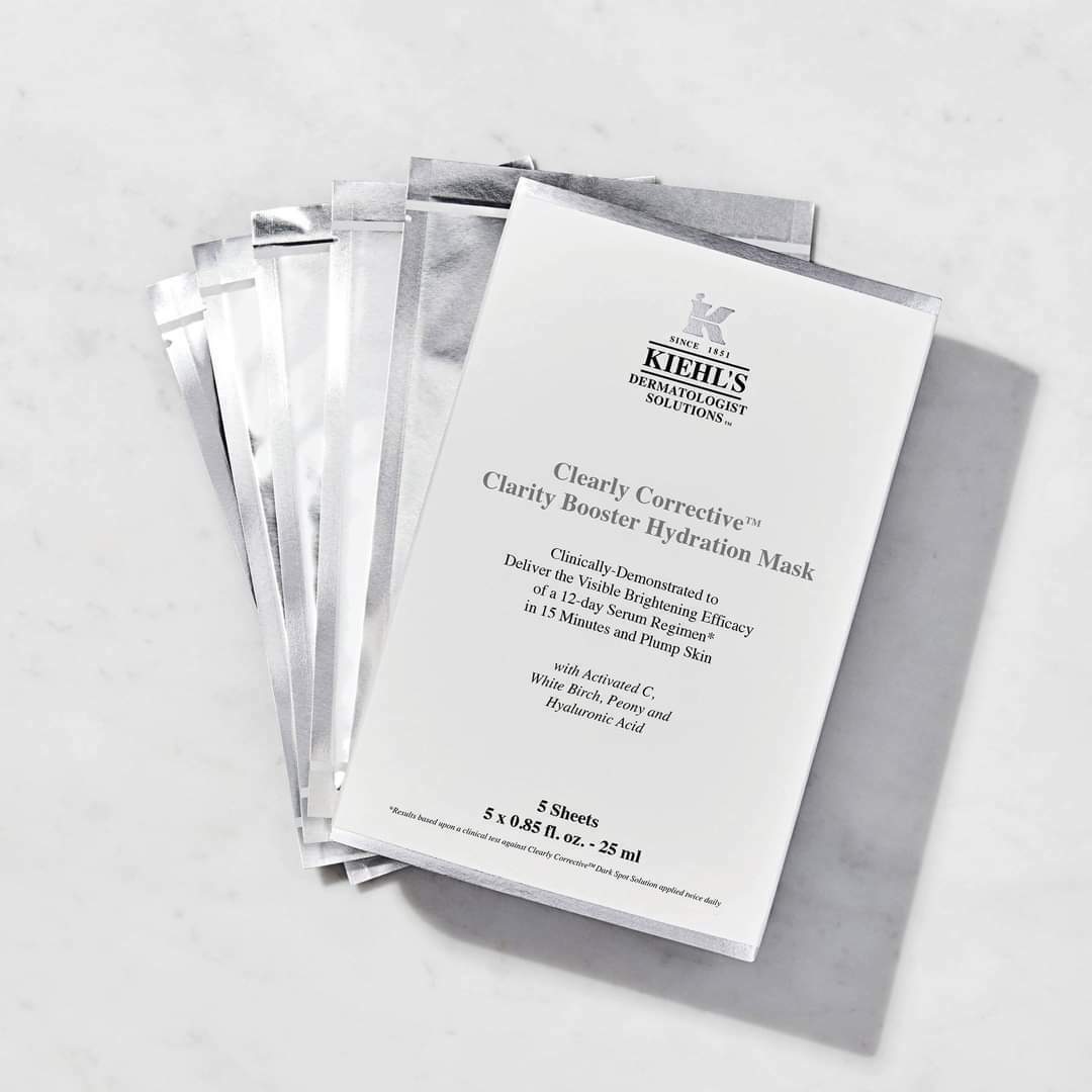 Kiehls Clearly Corrective醫學維C亮白保濕精華面膜 25ml(5片)💛