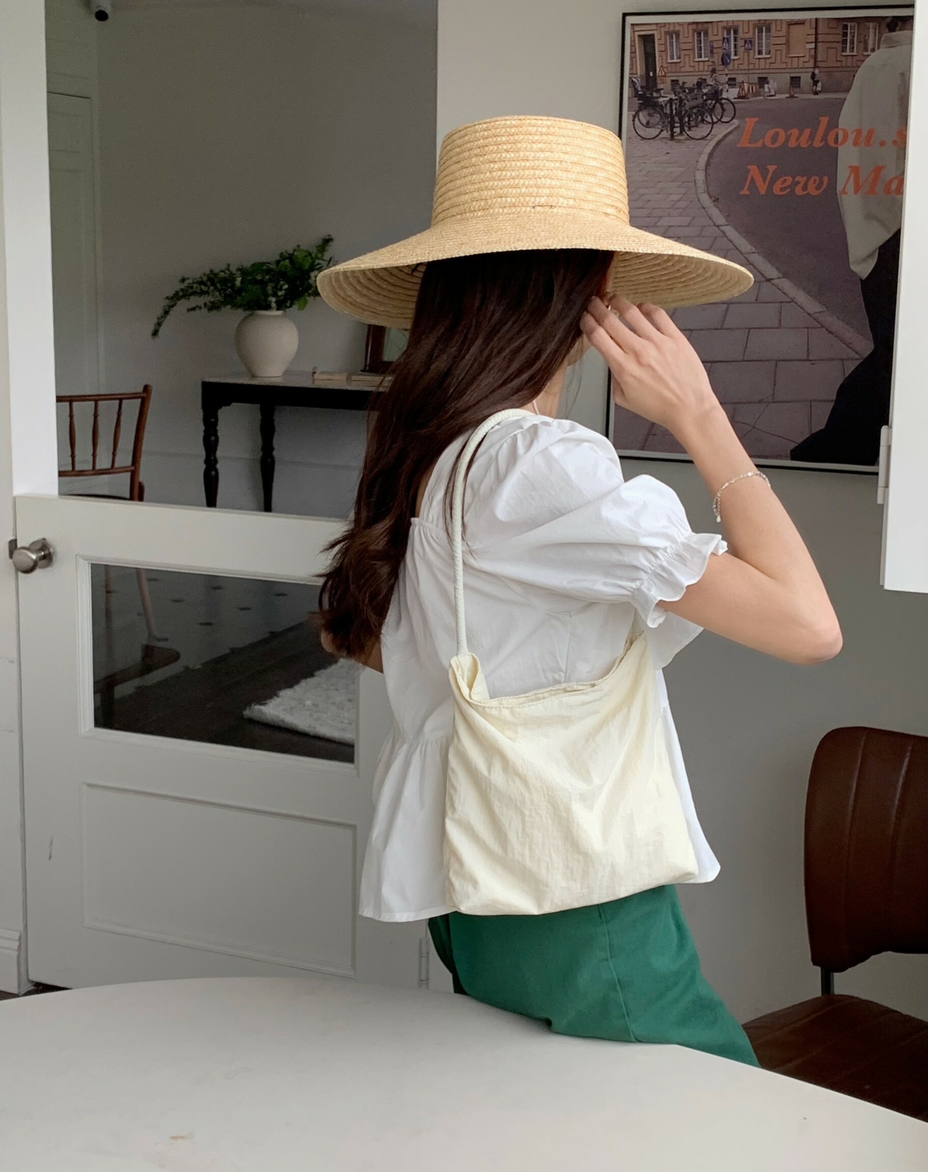 糖果色素面尼龍腋下包/四色