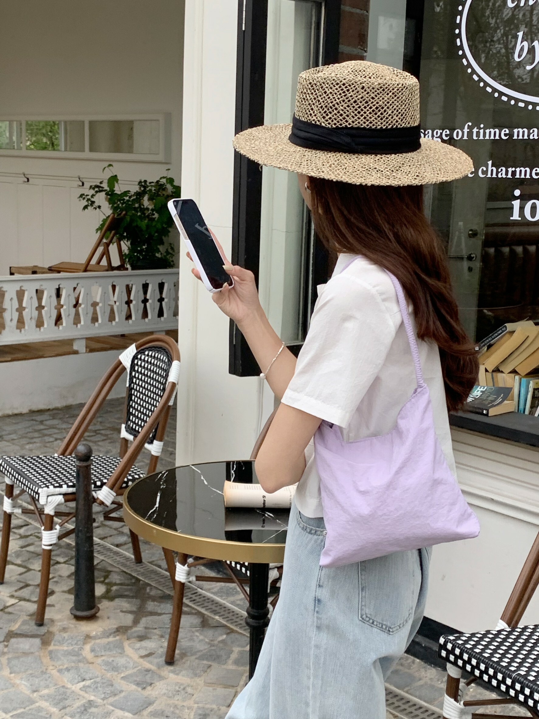 糖果色素面尼龍腋下包/四色